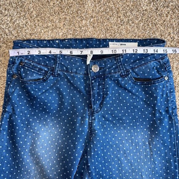 Le chateau polka dot distressed skinny jeans - Picture 7 of 11